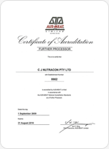 AUS - MEAT Certificate of Accreditation