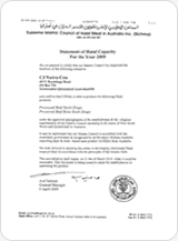 Certificate of HALAL Capacity